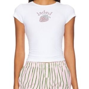 Jaded London strawberry rhinestone baby tee
